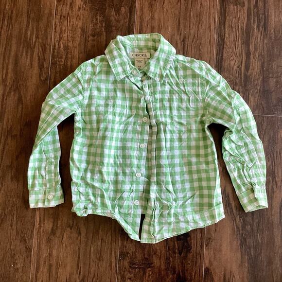 Cherokee Gingham Print Button Down - Picture 2 of 5